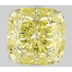 Diament o barwie fantazyjnej szlif poduszkowy modyfikowany, 1ct, VVS1, Fancy Intense Yellow, GIA 2507831987