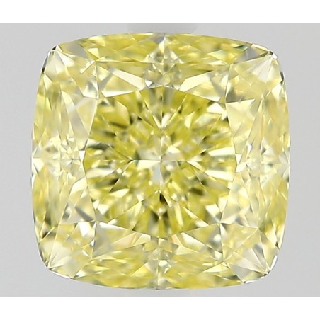 Diament o barwie fantazyjnej szlif poduszkowy modyfikowany, 1ct, VVS1, Fancy Intense Yellow, GIA 2507831987