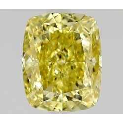 Diament o barwie fantazyjnej szlif poduszkowy modyfikowany, 0.58ct, VVS1, Fancy Intense Yellow, GIA 6502985203