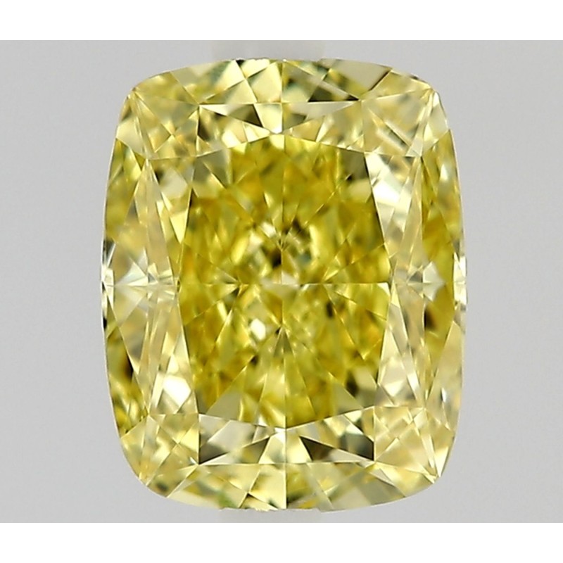 Diament o barwie fantazyjnej szlif poduszkowy modyfikowany, 0.58ct, VVS1, Fancy Intense Yellow, GIA 6502985203