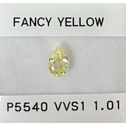 Diament o barwie fantazyjnej szlif gruszkowy, 1.01ct, VVS1, Fancy  Yellow, GIA 5221891633
