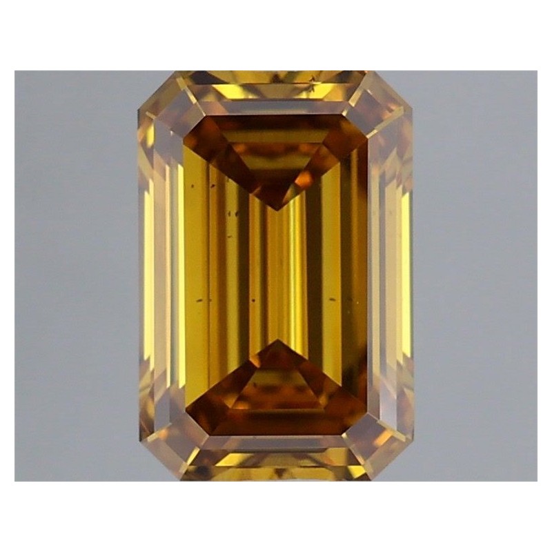 Diament o barwie fantazyjnej szlif szmaragdowy, 1.02ct, SI1, Fancy Deep Brownish Yellow, GIA 7506794626