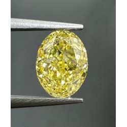 Diament o barwie fantazyjnej szlif owalny, 1.01ct, VS1, Fancy Intense Yellow, GIA 7481372571