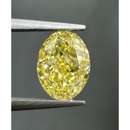 Diament o barwie fantazyjnej szlif owalny, 1.01ct, VS1, Fancy Intense Yellow, GIA 7481372571