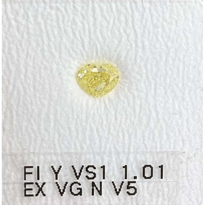 Diament o barwie fantazyjnej serce, 1.01ct, VS1, Fancy Intense Yellow, GIA 2223822079