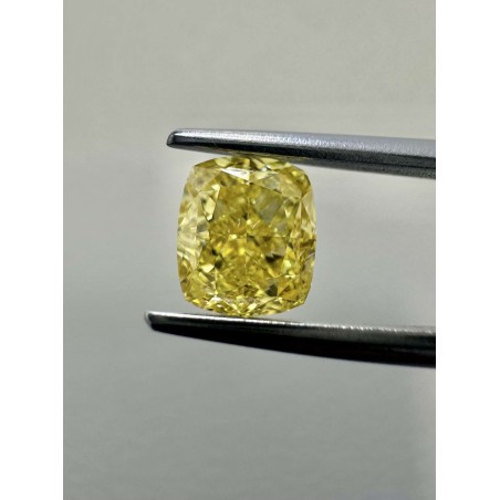 Diament o barwie fantazyjnej szlif poduszkowy brylantowy, 1.01ct, SI1, Fancy Vivid  Yellow, GIA 2215918965