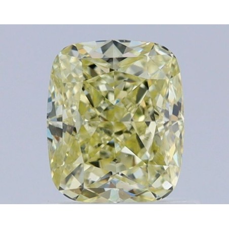 Diament o barwie fantazyjnej szlif poduszkowy brylantowy, 1ct, VS2, Fancy Light  Yellow, GIA 6224662313
