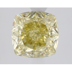 Diament o barwie fantazyjnej szlif poduszkowy brylantowy, 1.54ct, VS1, Fancy Brownish Greenish Yellow, GIA 6505705485