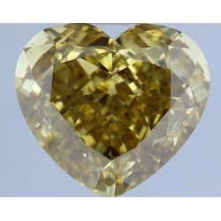 Diament o barwie fantazyjnej serce, 1.53ct, VS1, Fancy Deep Brownish Greenish Yellow, GIA 7491280555