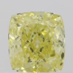 Diament o barwie fantazyjnej szlif poduszkowy brylantowy, 0.45ct, SI1, Fancy Intense Yellow, GIA 1418806324