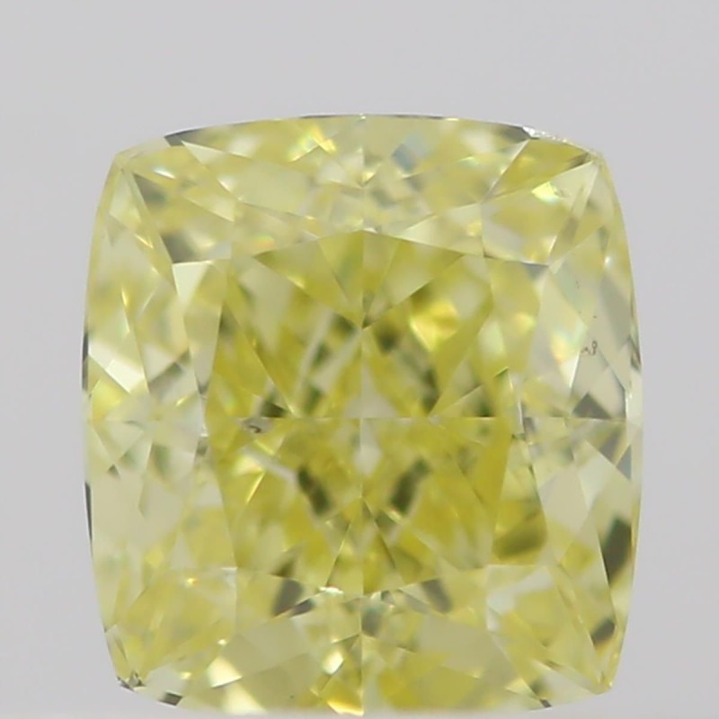 Diament o barwie fantazyjnej szlif poduszkowy brylantowy, 0.45ct, SI1, Fancy Intense Yellow, GIA 1418806324 Diament o barwie fantazyjnej szlif poduszkowy brylantowy, 0.45ct, SI1, Fancy Intense Yellow, GIA 1418806324