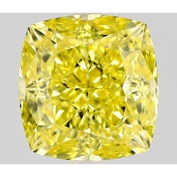 Diament o barwie fantazyjnej szlif poduszkowy modyfikowany, 1ct, VS2, Fancy Vivid Yellow, GIA 5526622507