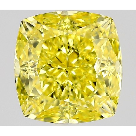 Diament o barwie fantazyjnej szlif poduszkowy modyfikowany, 1ct, VS2, Fancy Vivid Yellow, GIA 5526622507