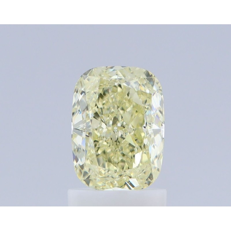 Diament o barwie fantazyjnej szlif poduszkowy brylantowy, 1.53ct, VS1, Fancy Light Yellow, GIA 2434087394