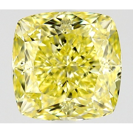Diament o barwie fantazyjnej szlif poduszkowy modyfikowany, 1.08ct, VS1, Fancy Intense Yellow, GIA 6525732804
