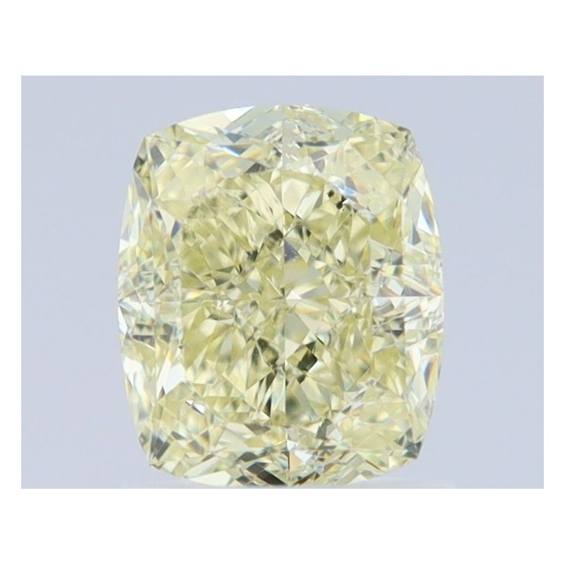 Diament o barwie fantazyjnej szlif poduszkowy brylantowy, 1.51ct, VS2, Fancy Light  Yellow, GIA 7441930389