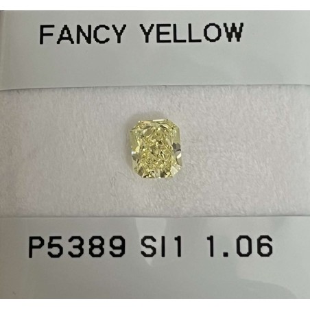 Diament o barwie fantazyjnej radiant, 1.06ct, SI1, Fancy Yellow, GIA 1182641573