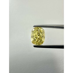 Diament o barwie fantazyjnej szlif poduszkowy brylantowy, 1.14ct, VS2, Fancy Vivid Yellow, GIA 1236221349