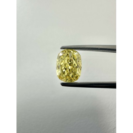 Diament o barwie fantazyjnej szlif poduszkowy brylantowy, 1.14ct, VS2, Fancy Vivid Yellow, GIA 1236221349