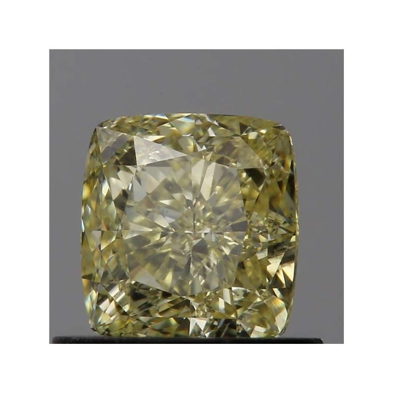 Diament o barwie fantazyjnej szlif poduszkowy modyfikowany, 0.76ct, VS1, Fancy Yellow, GIA 6442654665