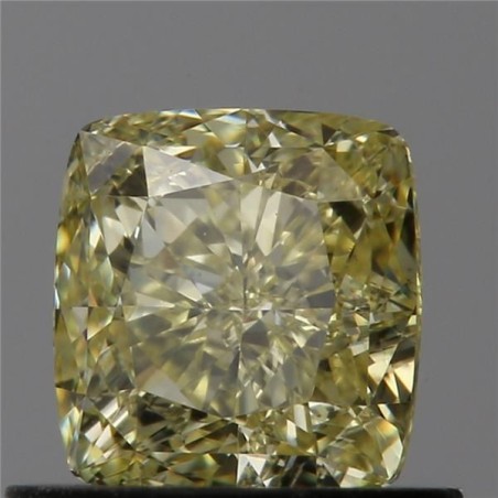 Diament o barwie fantazyjnej szlif poduszkowy modyfikowany, 0.76ct, VS1, Fancy Yellow, GIA 6442654665