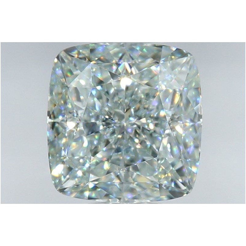 Diament o barwie fantazyjnej szlif poduszkowy modyfikowany, 1.38ct, VS2, Fancy Light Blueish Green, GIA 5266241566