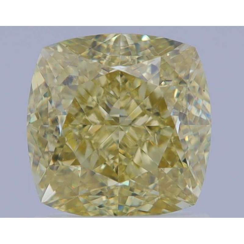 Diament o barwie fantazyjnej szlif poduszkowy brylantowy, 1.7ct, VS2, Fancy Brownish Greenish Yellow, GIA 2225990656