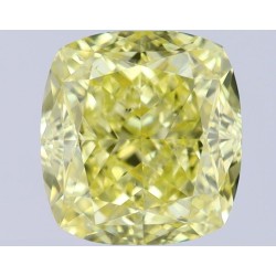 Diament o barwie fantazyjnej szlif poduszkowy modyfikowany, 0.56ct, SI1, Fancy Yellow, GIA 2447742504