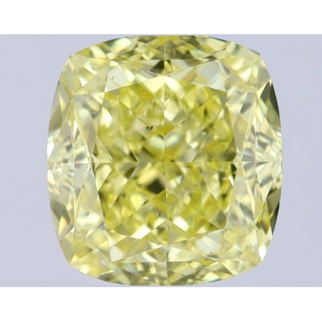 Diament o barwie fantazyjnej szlif poduszkowy modyfikowany, 0.56ct, SI1, Fancy Yellow, GIA 2447742504