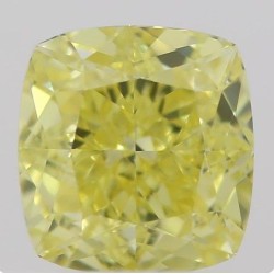 Diament o barwie fantazyjnej szlif poduszkowy brylantowy, 0.5ct, VVS1, Fancy Intense  Yellow, GIA 5211580140