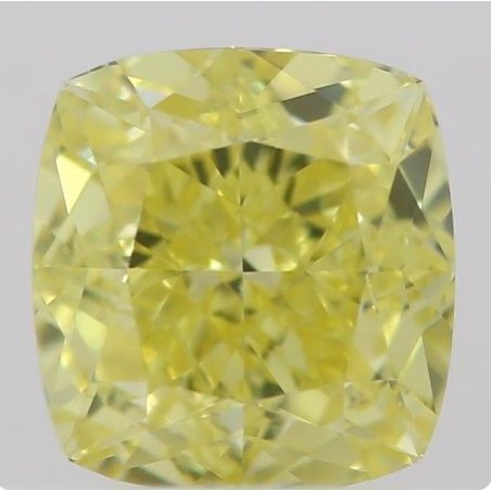 Diament o barwie fantazyjnej szlif poduszkowy brylantowy, 0.5ct, VVS1, Fancy Intense  Yellow, GIA 5211580140