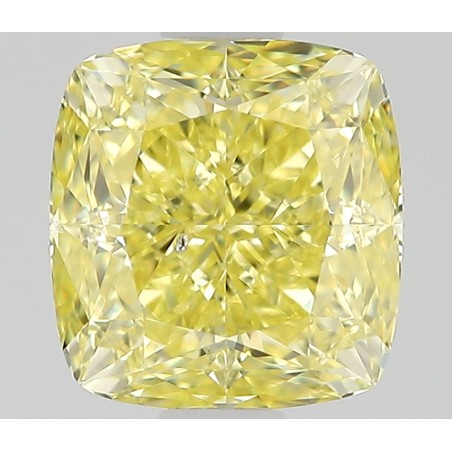 Diament o barwie fantazyjnej szlif poduszkowy modyfikowany, 1.11ct, SI1, Fancy Intense Yellow, GIA 6495905267