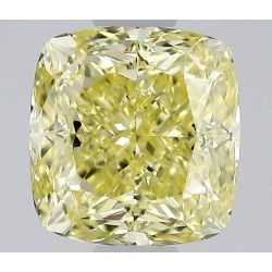 Diament o barwie fantazyjnej szlif poduszkowy modyfikowany, 0.91ct, VS1, Fancy Intense Yellow, GIA 7491858548
