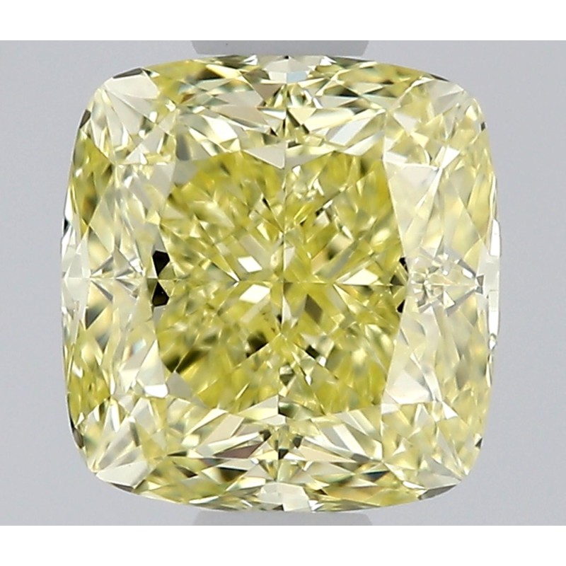 Diament o barwie fantazyjnej szlif poduszkowy modyfikowany, 0.91ct, VS1, Fancy Intense Yellow, GIA 7491858548