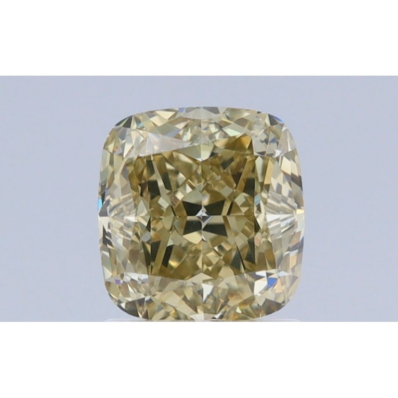 Diament o barwie fantazyjnej szlif poduszkowy brylantowy, 1.43ct, VS2, Fancy Brownish Greenish Yellow, GIA 5222438271