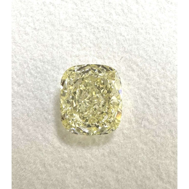 Diament o barwie fantazyjnej szlif poduszkowy brylantowy, 1.5ct, VS2, Fancy Light Yellow, GIA 5234153108