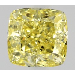 Diament o barwie fantazyjnej szlif poduszkowy modyfikowany, 0.4ct, VVS2, Fancy Intense Yellow, GIA 7508474134