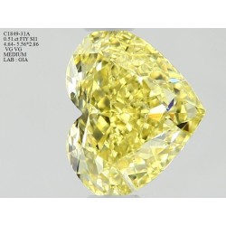 Diament o barwie fantazyjnej serce, 0.51ct, SI1, Fancy Intense  Yellow, GIA 1438167836