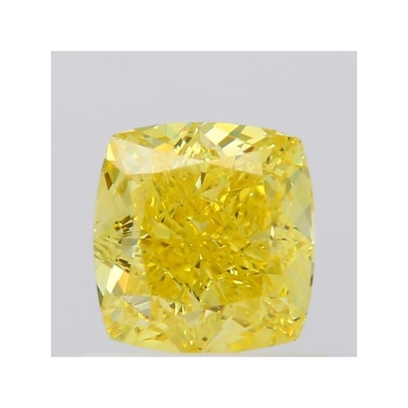 Diament o barwie fantazyjnej szlif poduszkowy modyfikowany, 0.81ct, VS1, Fancy Vivid Yellow, GIA 1505222642