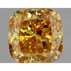 Diament o barwie fantazyjnej szlif poduszkowy brylantowy, 0.32ct, VS2, Fancy Vivid Yellow Orange, GIA 2204922618