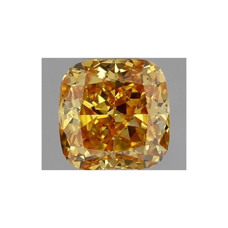 Diament o barwie fantazyjnej szlif poduszkowy brylantowy, 0.32ct, VS2, Fancy Vivid Yellow Orange, GIA 2204922618