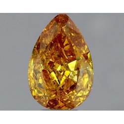 Diament o barwie fantazyjnej szlif gruszkowy, 0.32ct, SI2, Fancy Vivid Yellow Orange, GIA 6281868969