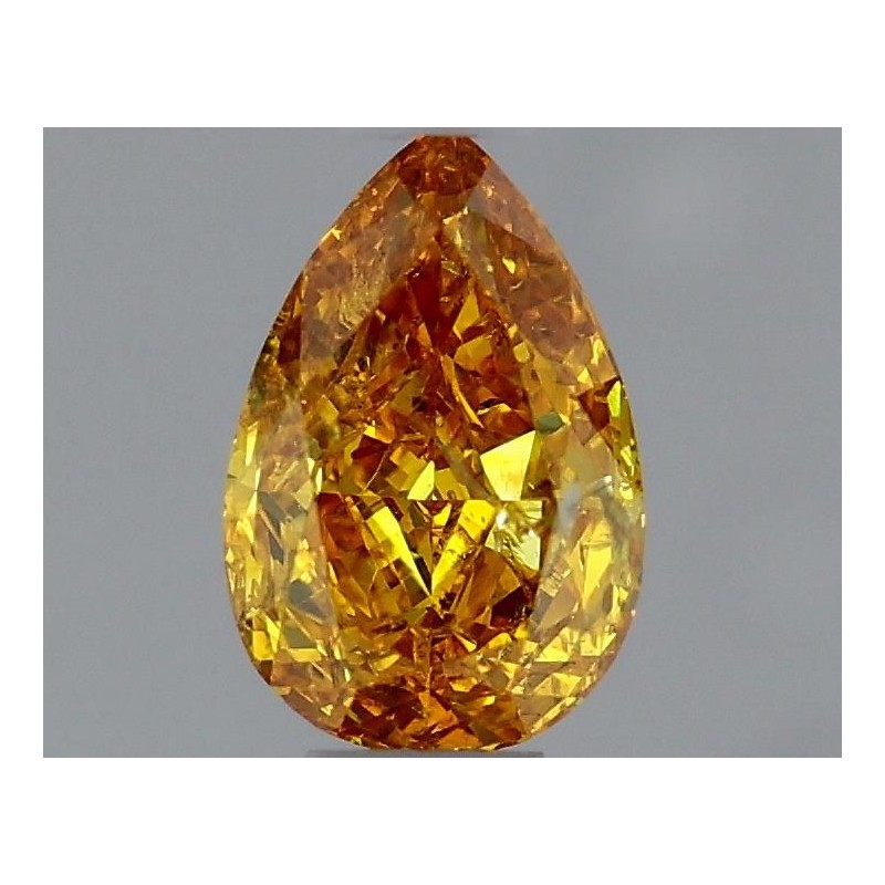 Diament o barwie fantazyjnej szlif gruszkowy, 0.32ct, SI2, Fancy Vivid Yellow Orange, GIA 6281868969