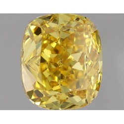 Diament o barwie fantazyjnej szlif poduszkowy brylantowy, 0.71ct, SI1, Fancy Vivid Orangey Yellow, GIA 6345058796