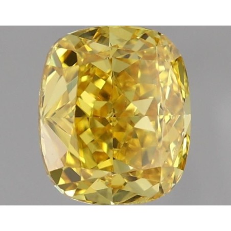 Diament o barwie fantazyjnej szlif poduszkowy brylantowy, 0.71ct, SI1, Fancy Vivid Orangey Yellow, GIA 6345058796