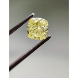 Diament o barwie fantazyjnej szlif poduszkowy modyfikowany, 1.01ct, SI1, Fancy Yellow, GIA 2506028149