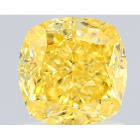 Diament o barwie fantazyjnej szlif poduszkowy modyfikowany, 1.71ct, VS2, Fancy Vivid Yellow, GIA 2235088594