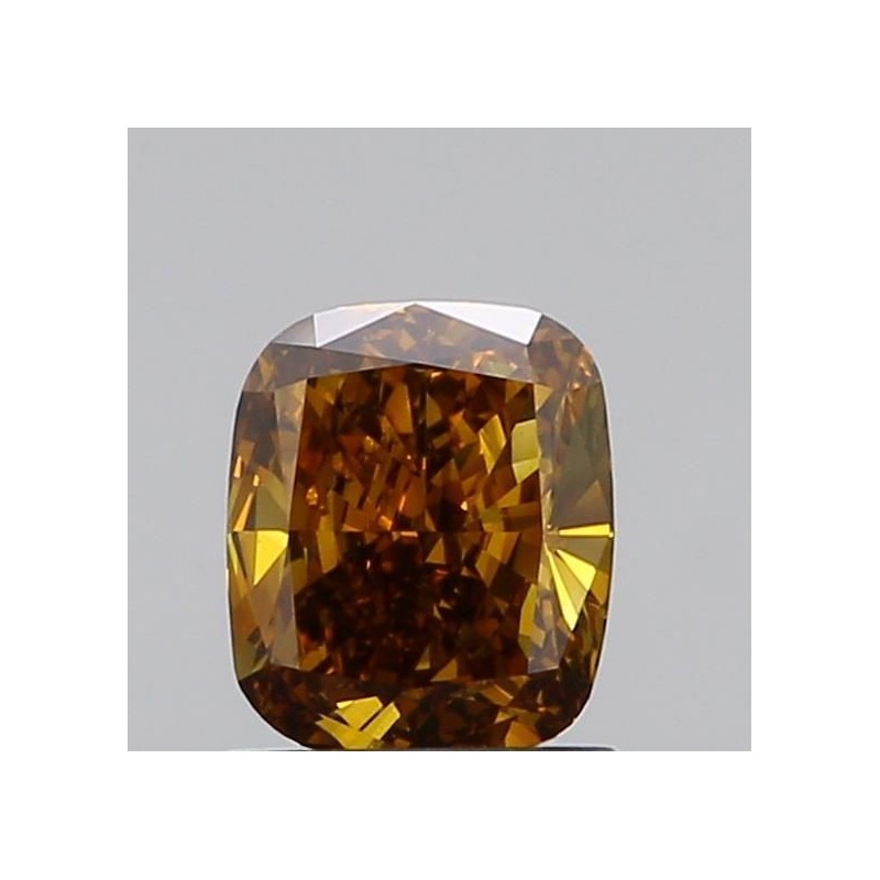 Diament o barwie fantazyjnej szlif poduszkowy brylantowy, 1ct, VS2, Fancy Deep Yellow Brown, GIA 6212468870