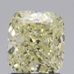 Diament o barwie fantazyjnej szlif poduszkowy brylantowy, 1.73ct, SI1, Fancy Light  Yellow, GIA 2216077596