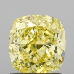 Diament o barwie fantazyjnej szlif poduszkowy modyfikowany, 1.55ct, VS2, Fancy Yellow, GIA 7478884401